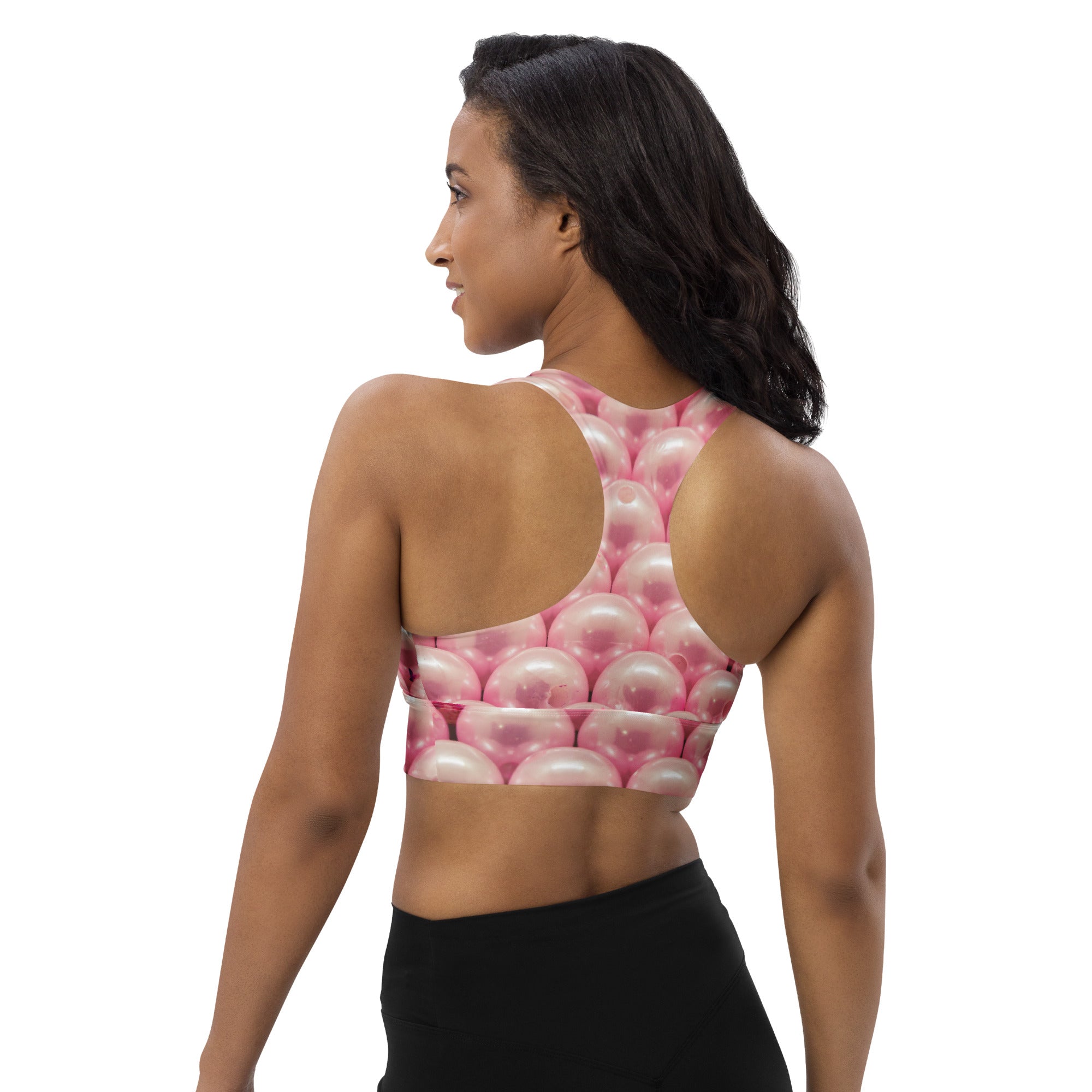 PL Pink Pearls Longline sports bra
