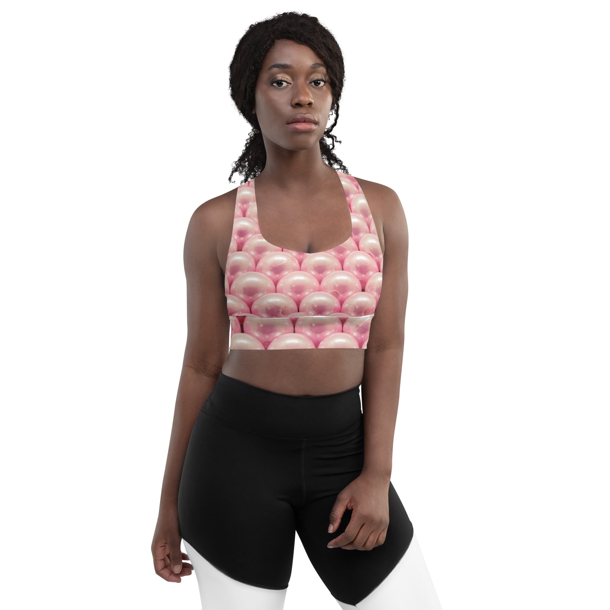PL Pink Pearls Longline sports bra