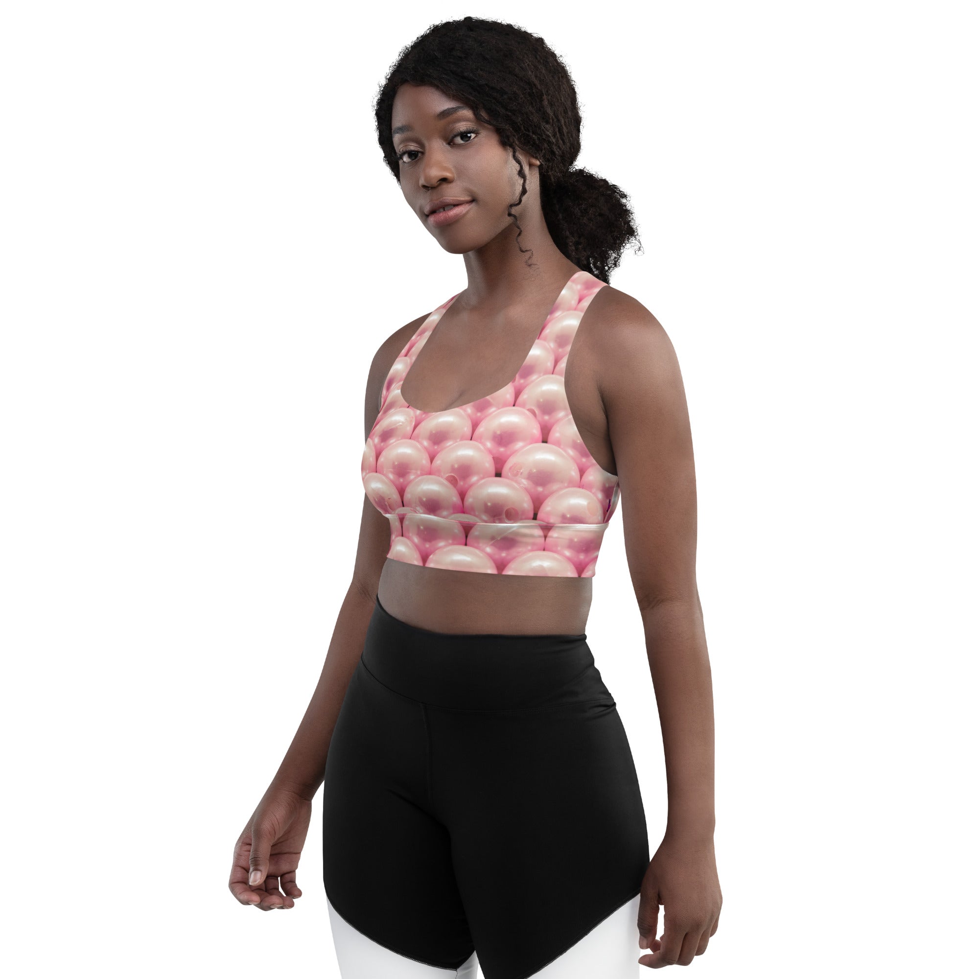 PL Pink Pearls Longline sports bra