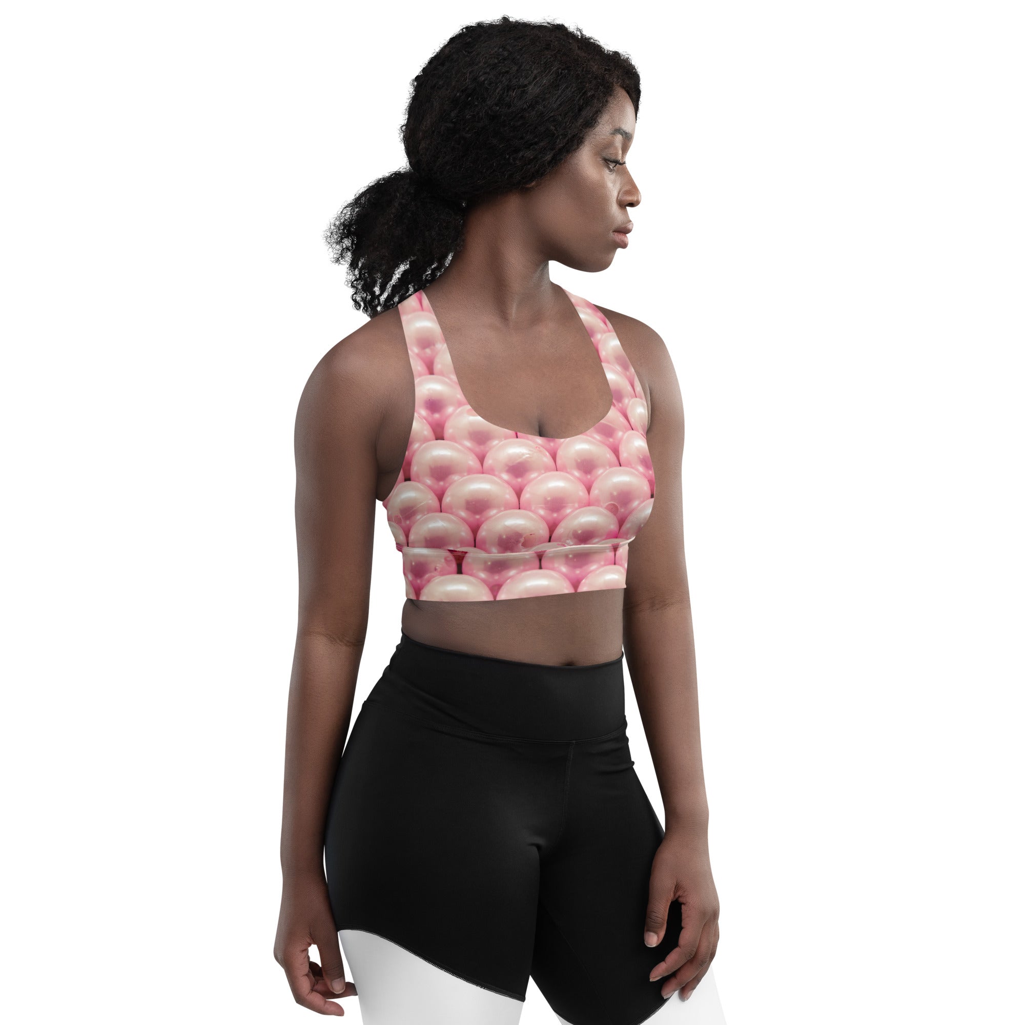 PL Pink Pearls Longline sports bra