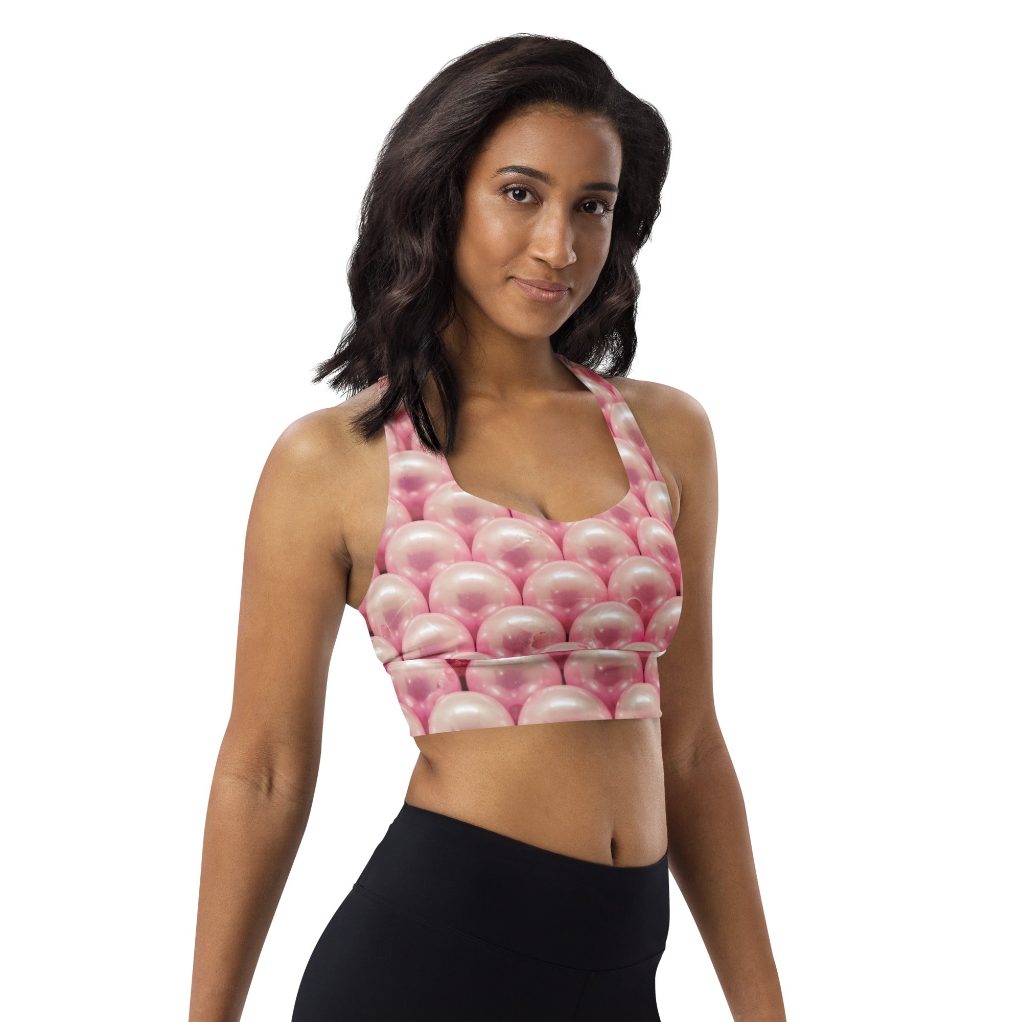 PL Pink Pearls Longline sports bra
