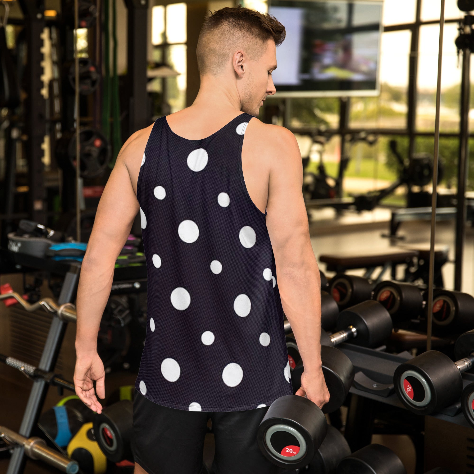 Zilla Dots Black Cow Unisex Tank Top