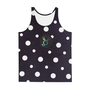 Zilla Dots Black Cow Unisex Tank Top