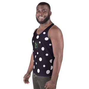 Zilla Dots Black Cow Unisex Tank Top