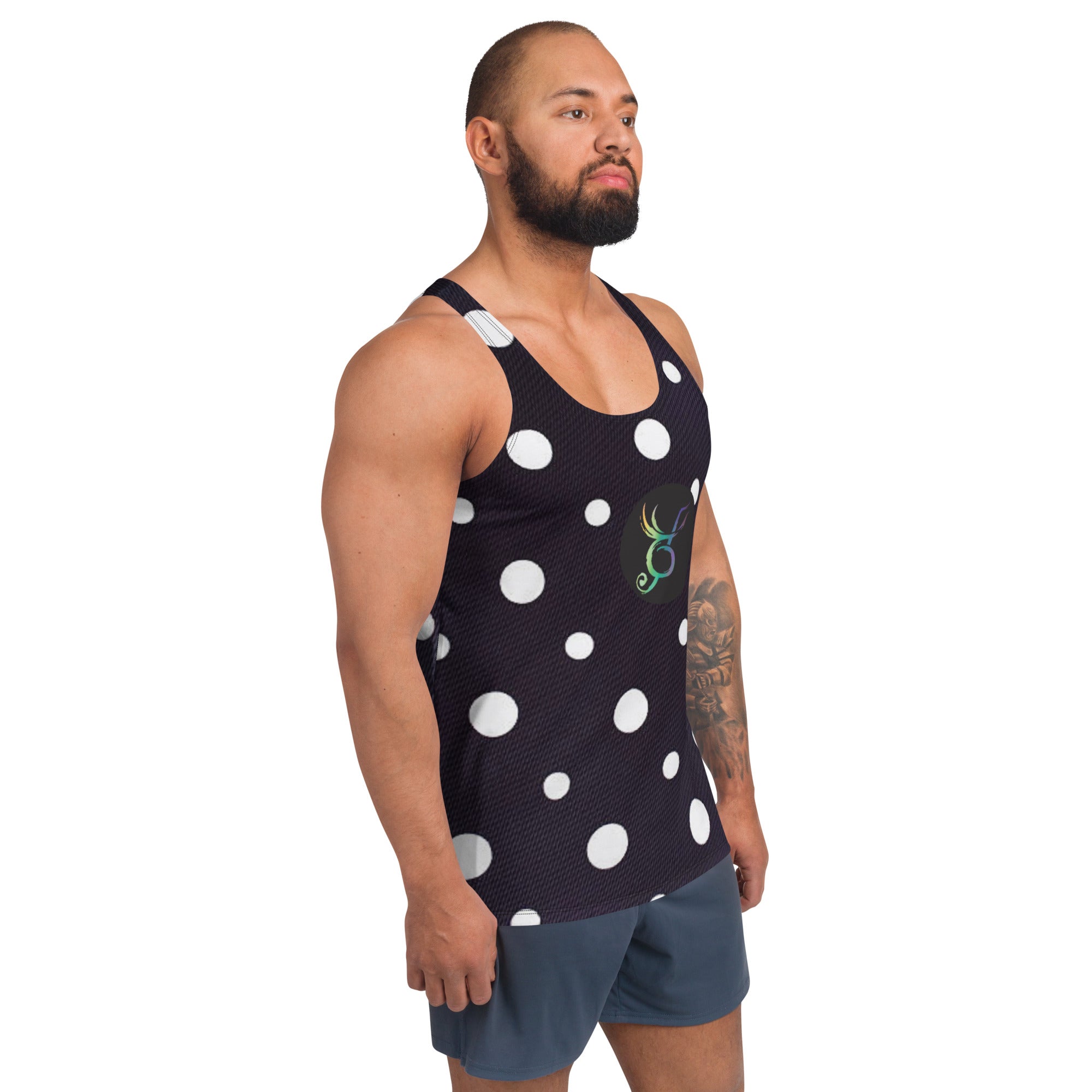 Zilla Dots Black Cow Unisex Tank Top