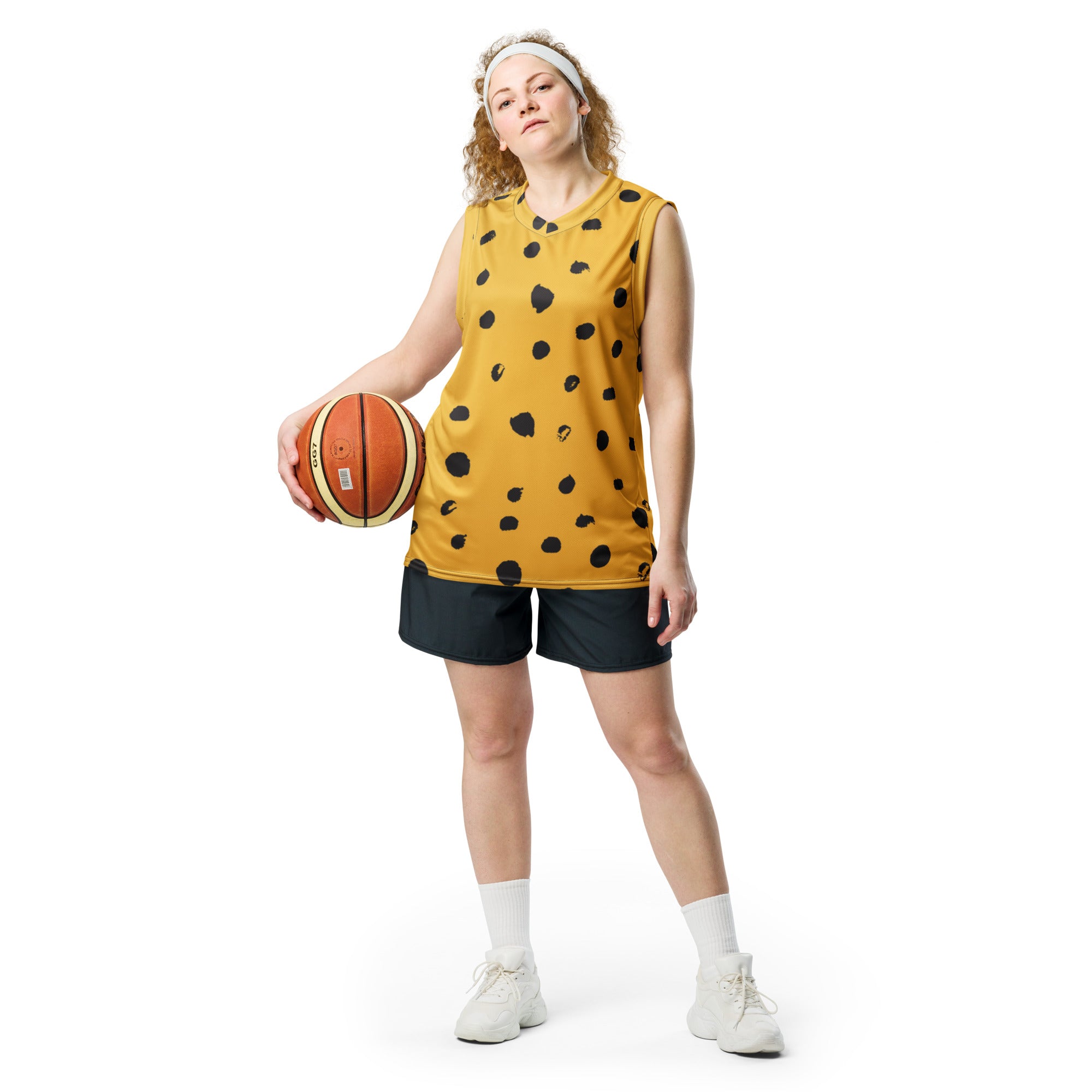 Zilla Dots Jungle Hoops Recycled unisex basketball jersey