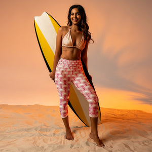 PL Pink Pearls Yoga Capri Leggings