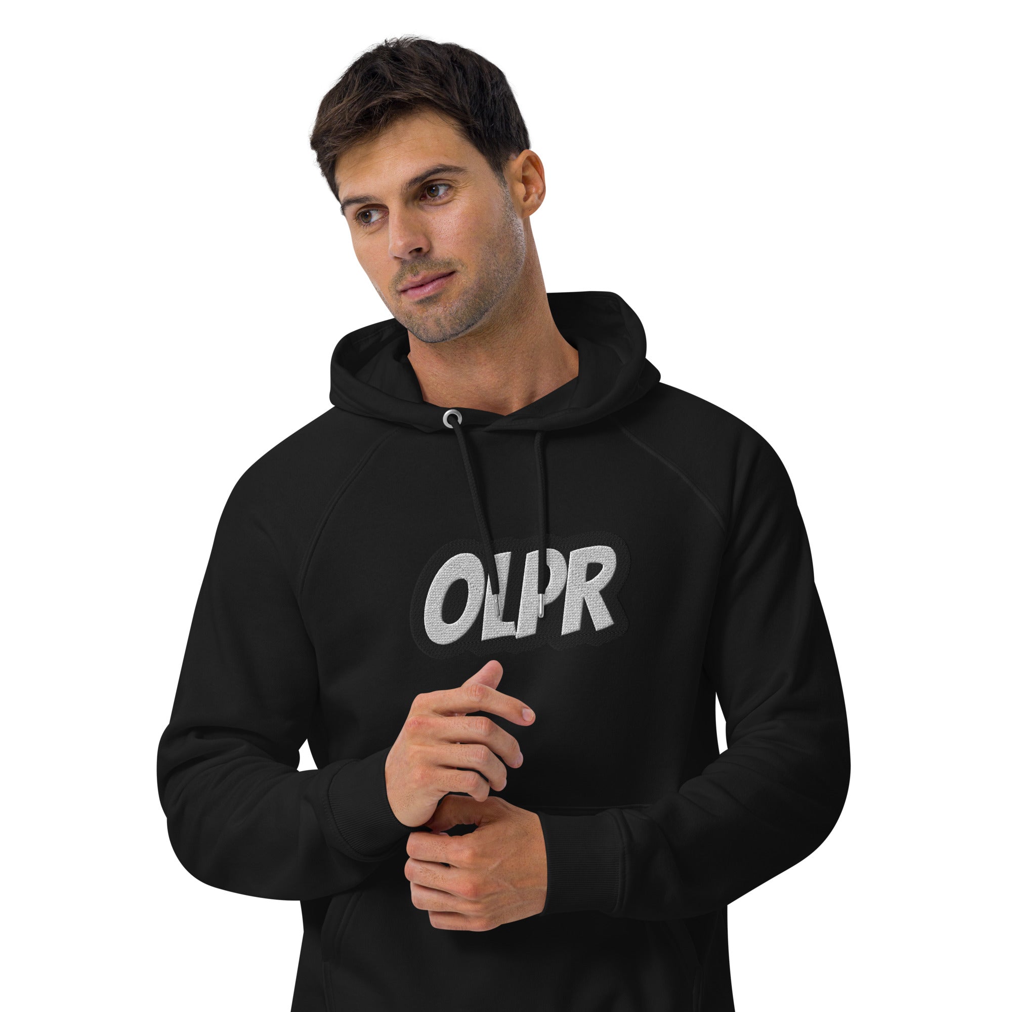 OLPR Embroidered Unisex eco raglan hoodie
