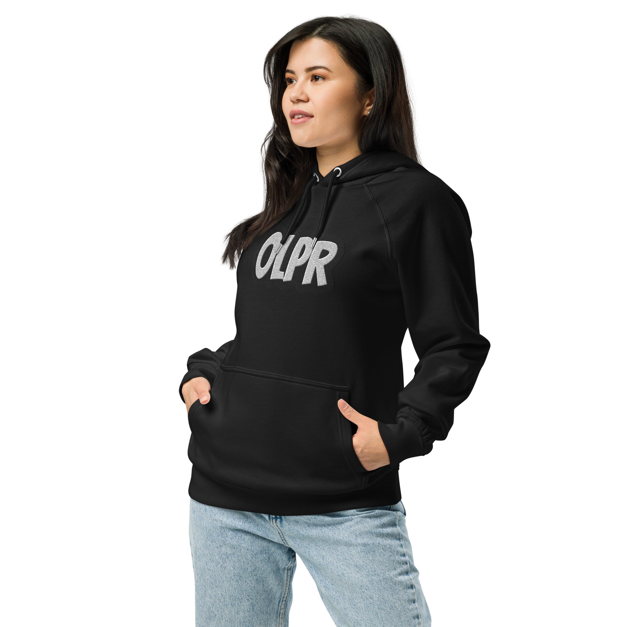 OLPR Embroidered Unisex eco raglan hoodie