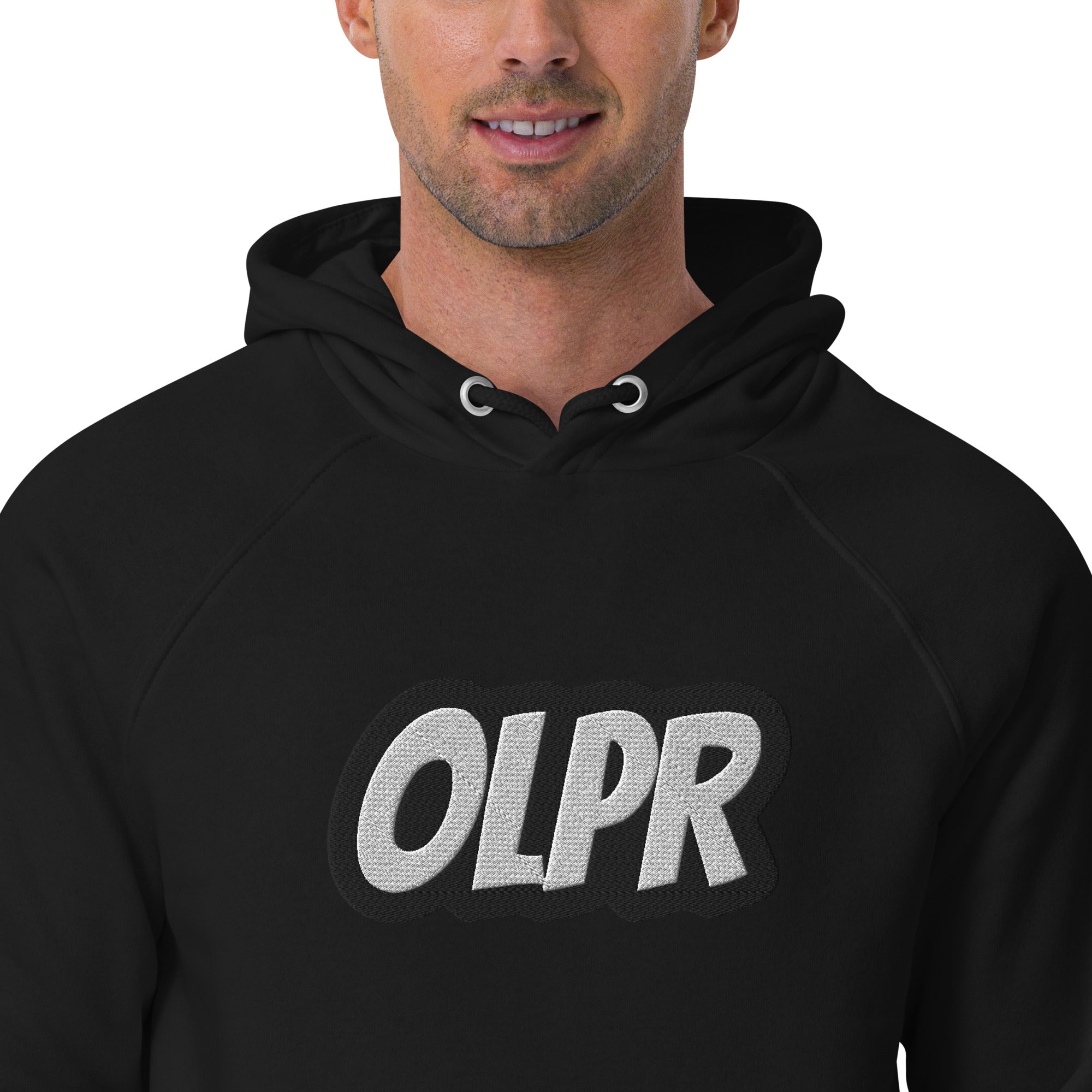 OLPR Embroidered Unisex eco raglan hoodie