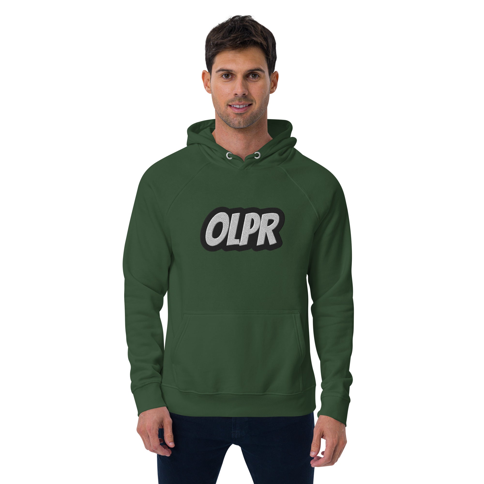 OLPR Embroidered Unisex eco raglan hoodie