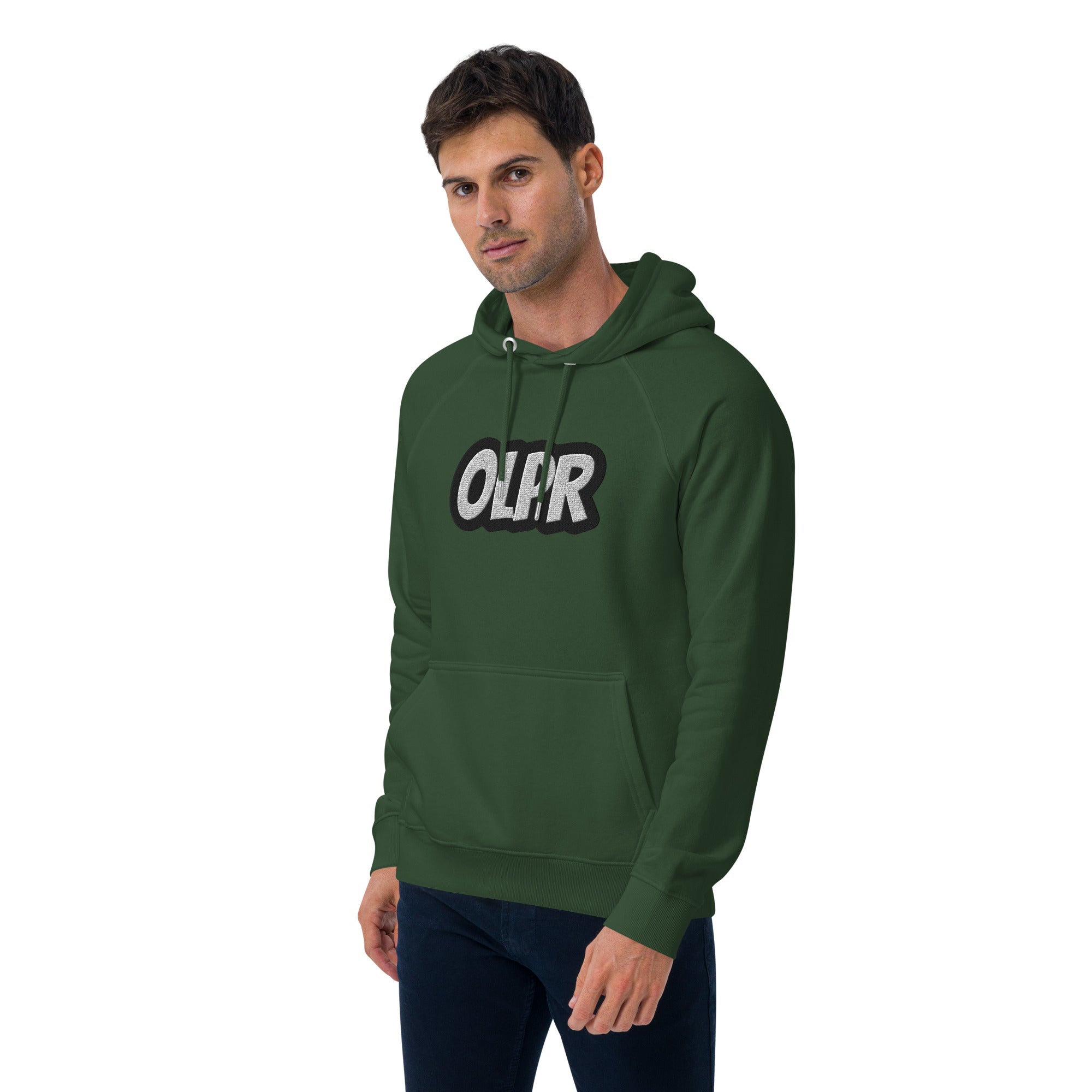 OLPR Embroidered Unisex eco raglan hoodie