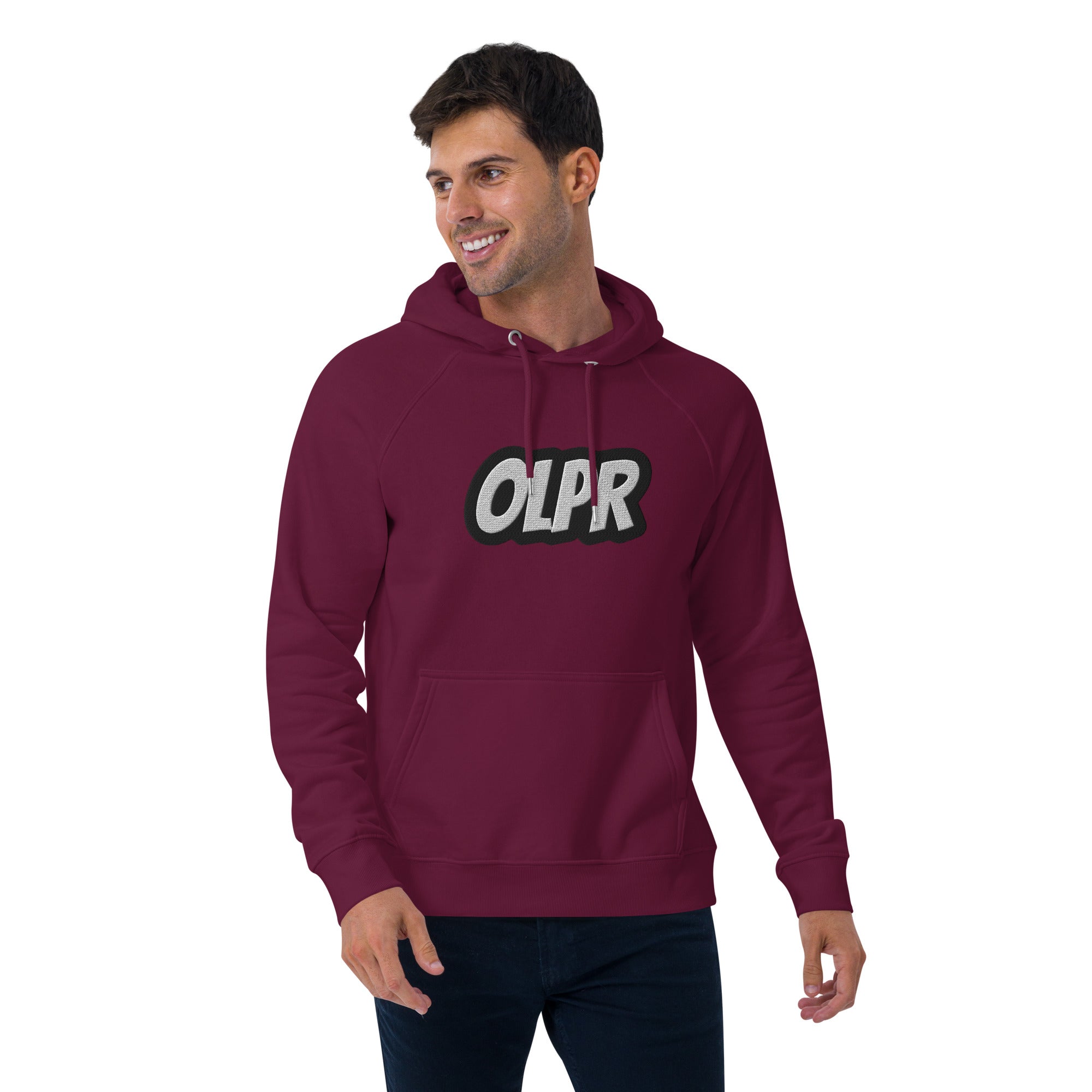 OLPR Embroidered Unisex eco raglan hoodie