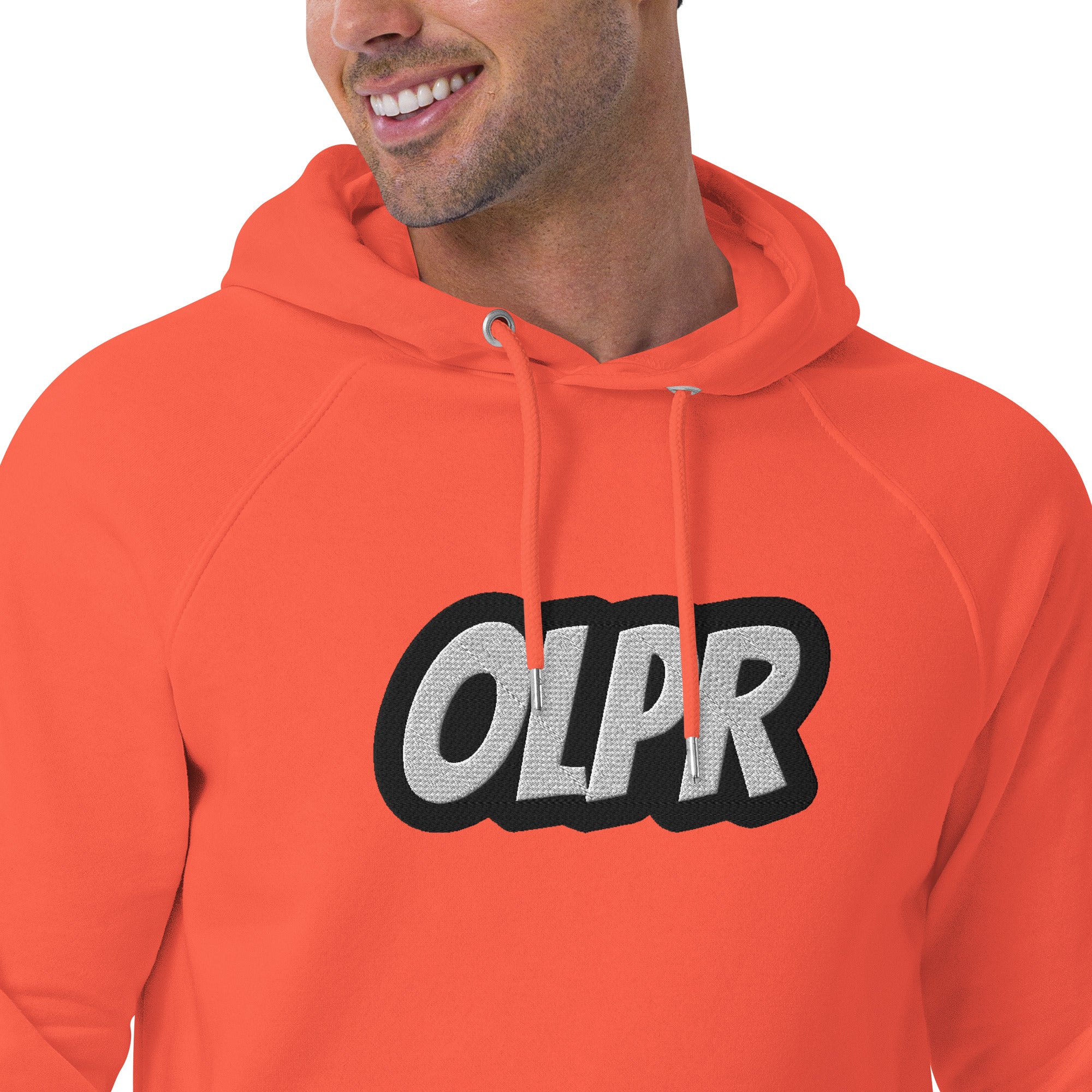 OLPR Embroidered Unisex eco raglan hoodie