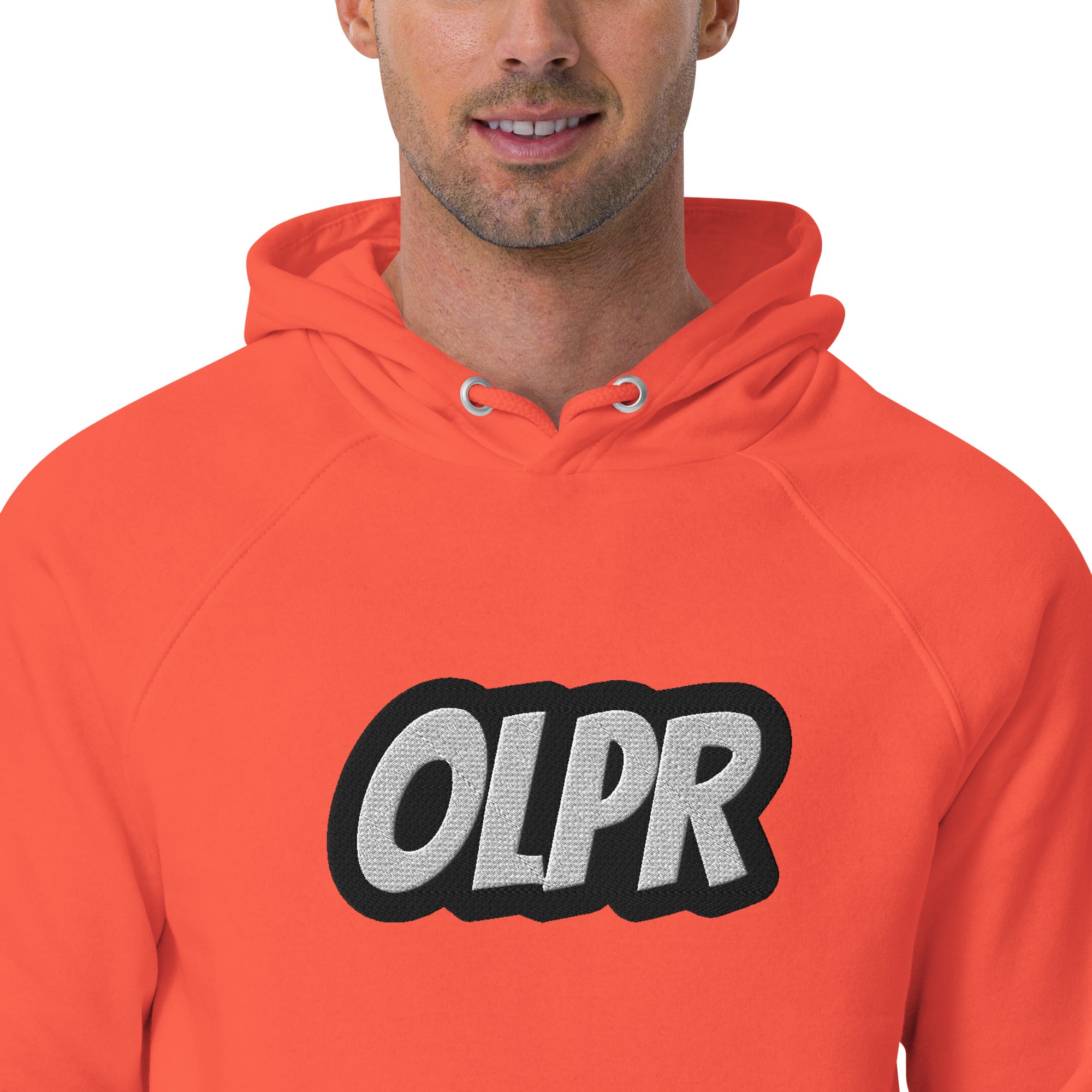 OLPR Embroidered Unisex eco raglan hoodie