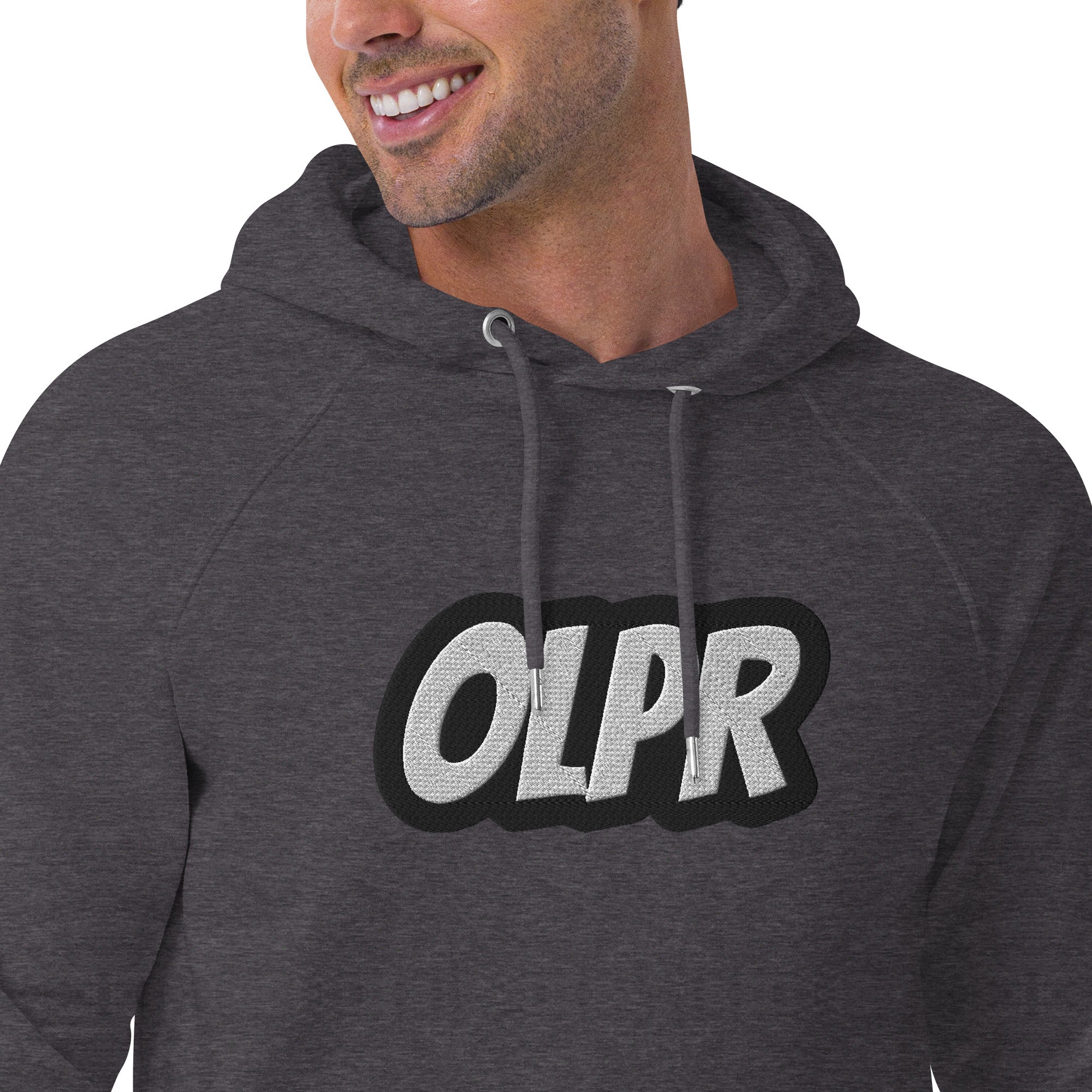 OLPR Embroidered Unisex eco raglan hoodie