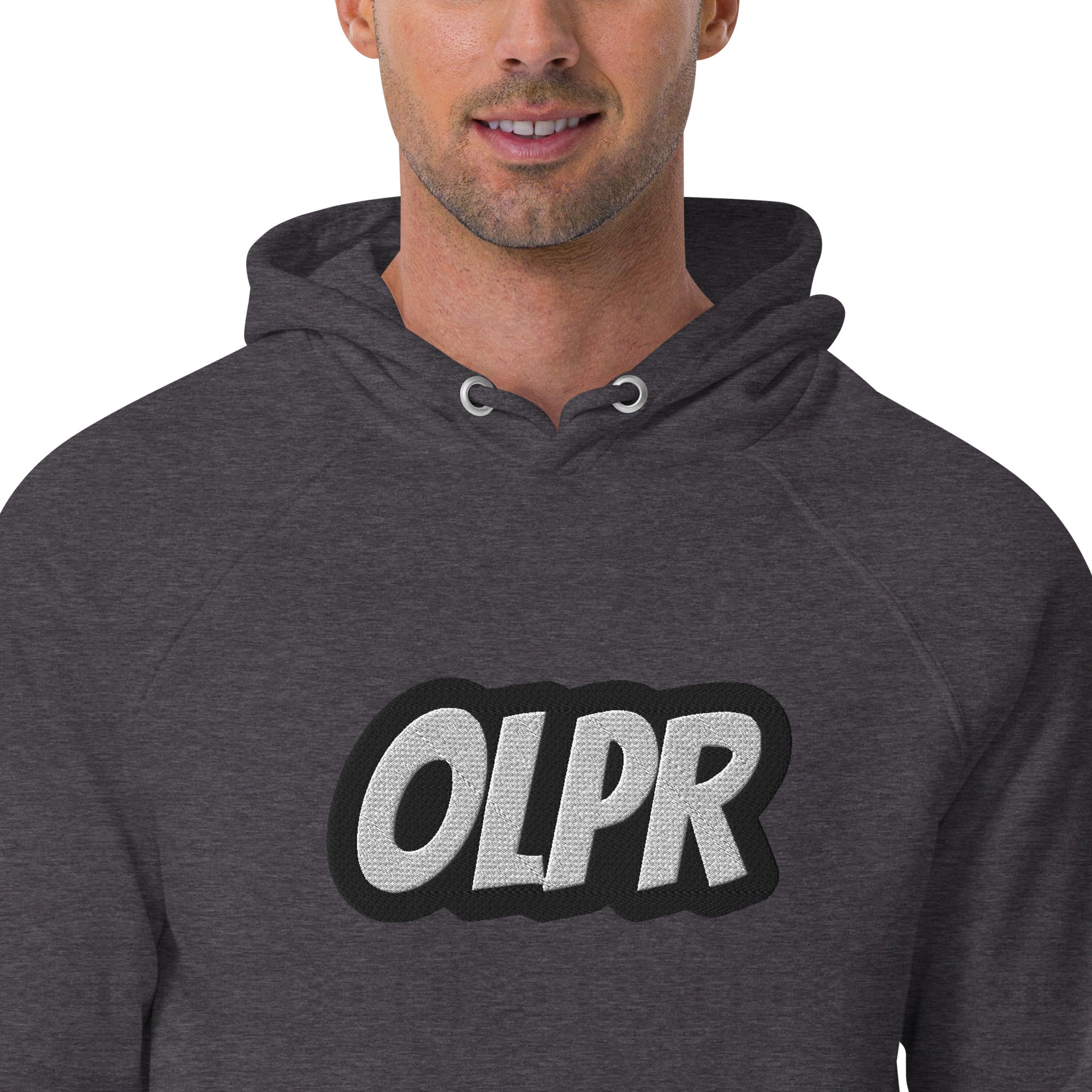 OLPR Embroidered Unisex eco raglan hoodie