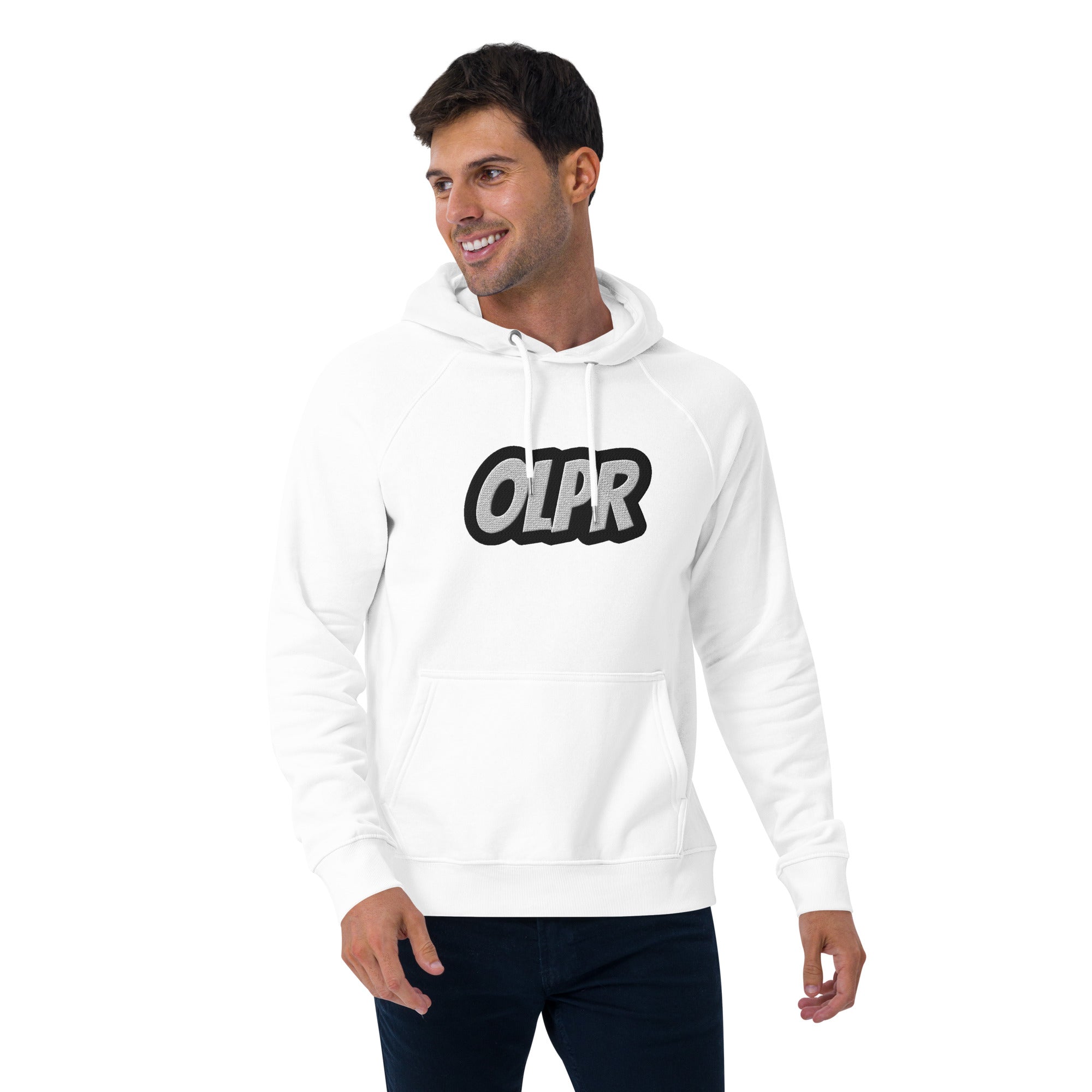 OLPR Embroidered Unisex eco raglan hoodie