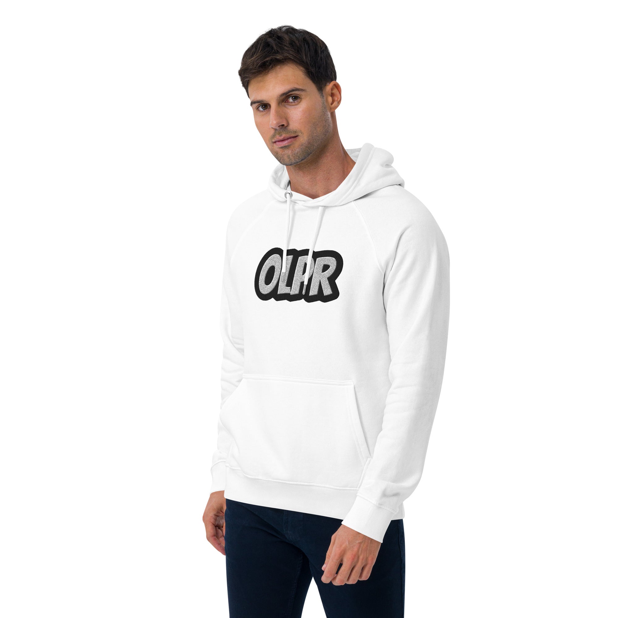 OLPR Embroidered Unisex eco raglan hoodie