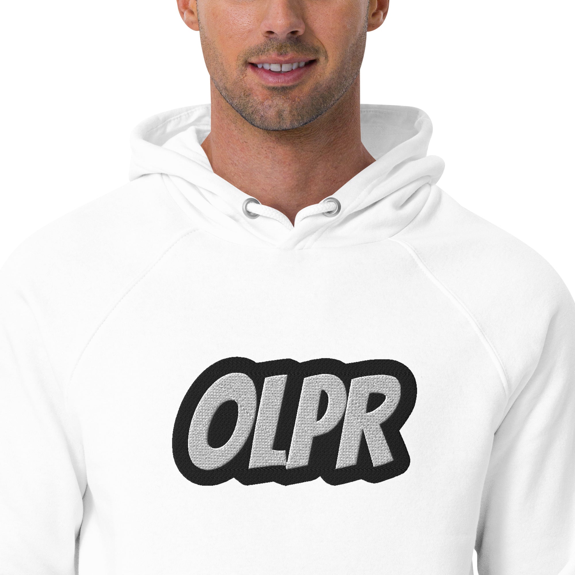 OLPR Embroidered Unisex eco raglan hoodie