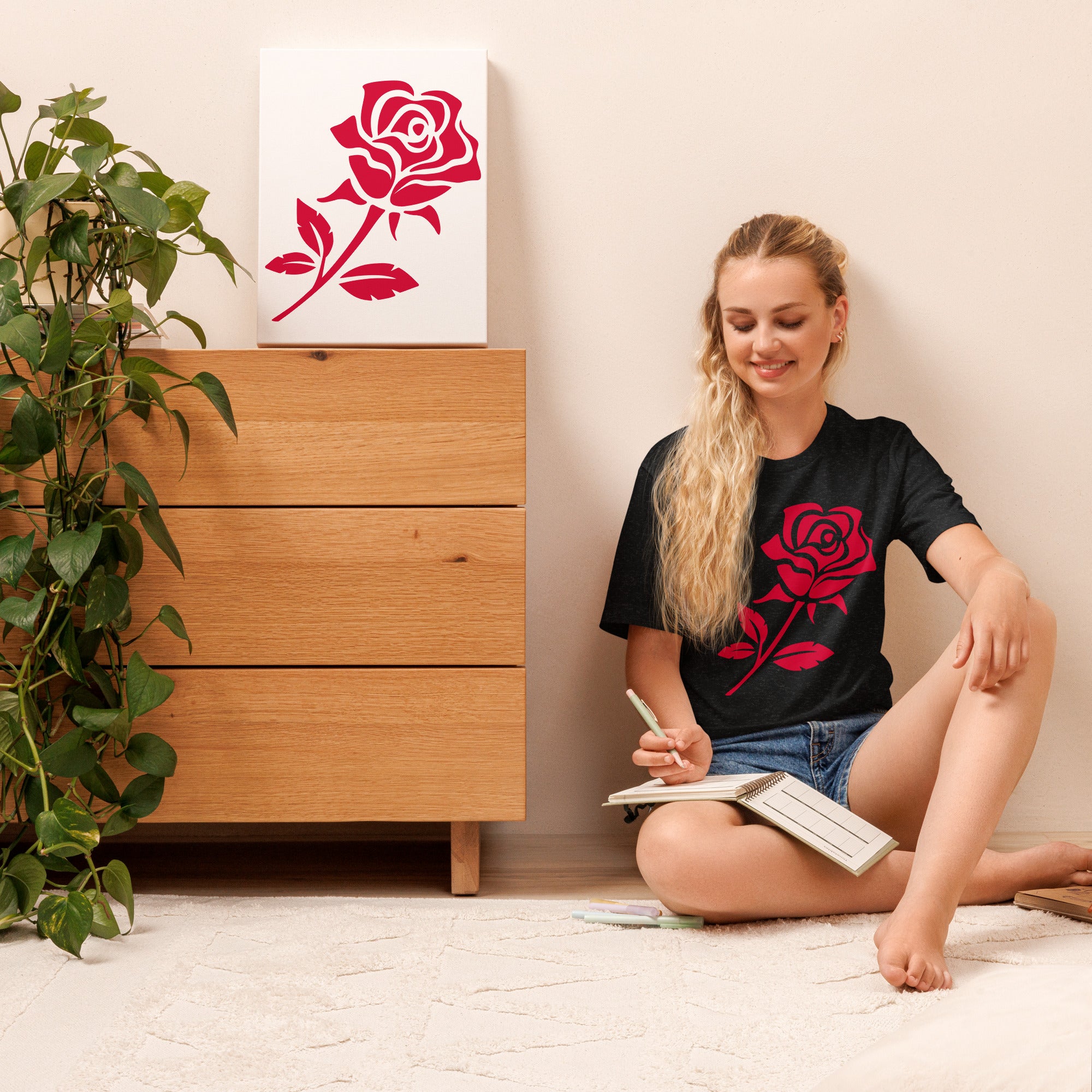 Red Rose Unisex t-shirt