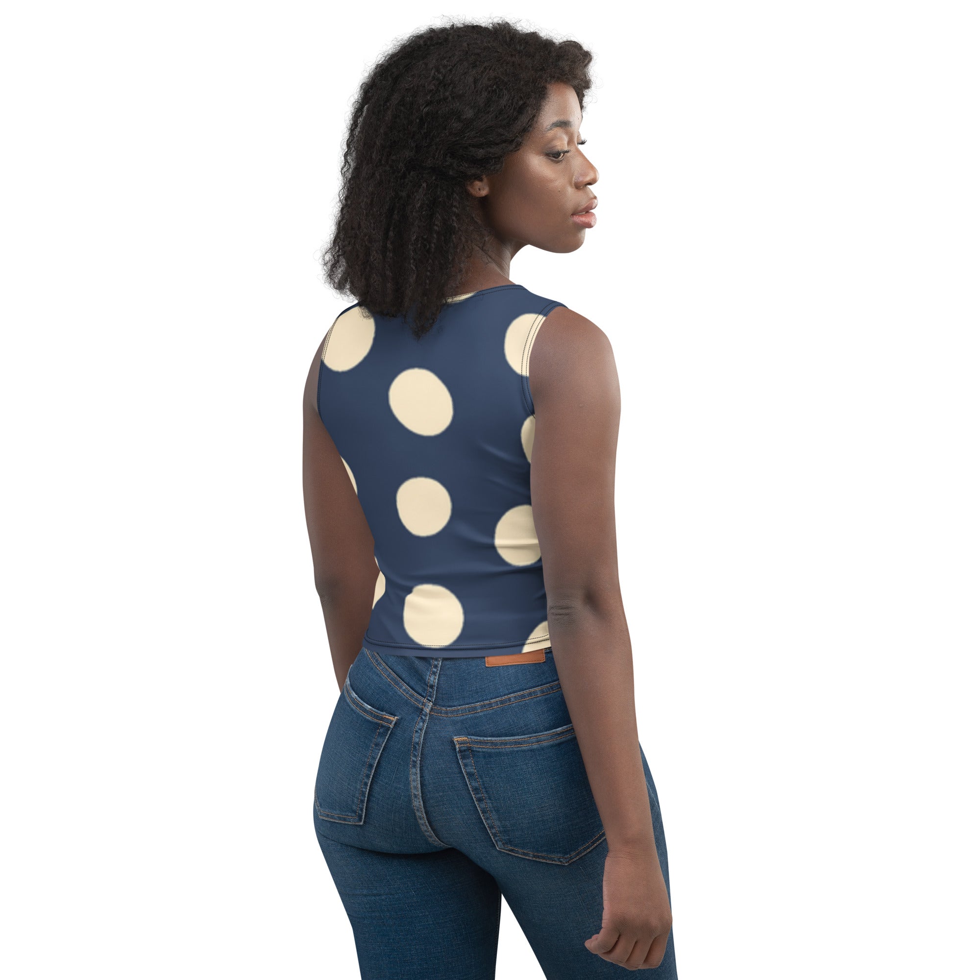 Zilla Dots Blue Moo Crop Top