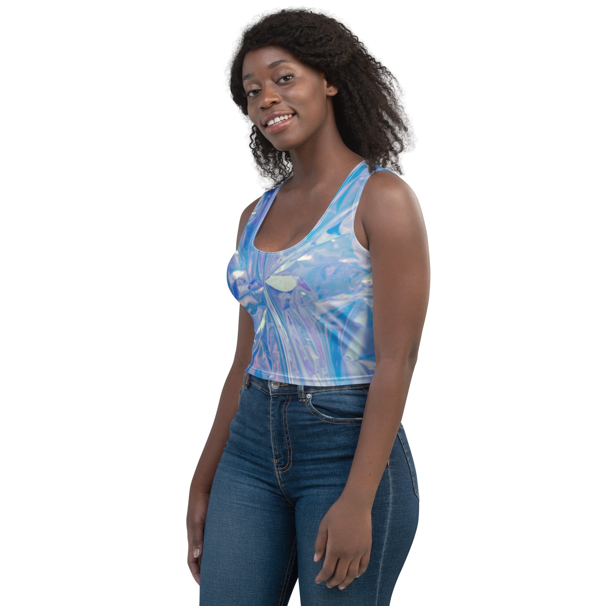 Princess Lauren Abstract Shattered Glass Crop Top