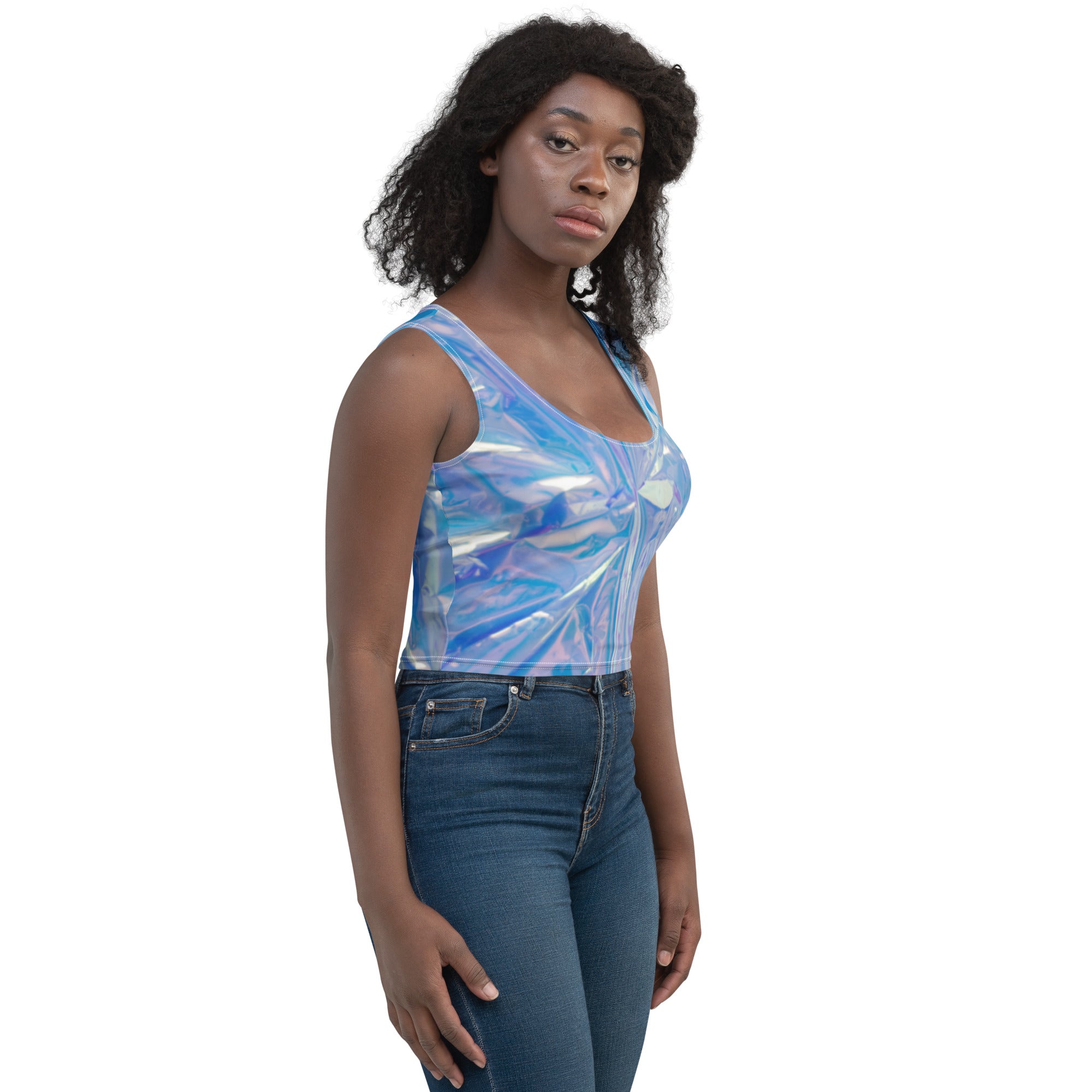 Princess Lauren Abstract Shattered Glass Crop Top