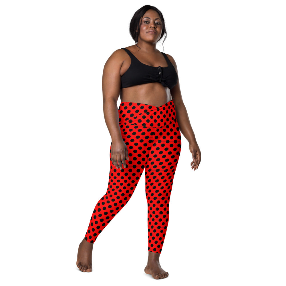 Zilla Dotz Crimson Crossover leggings with pockets