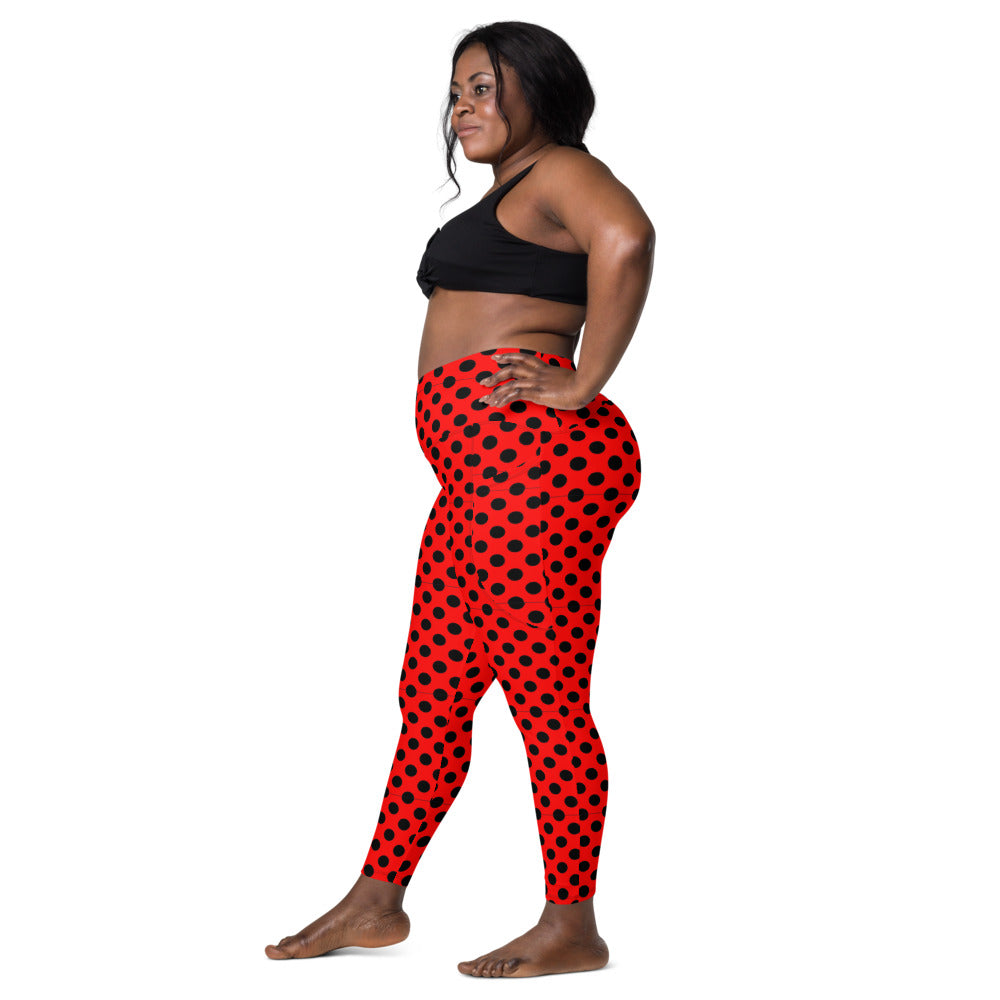 Zilla Dotz Crimson Crossover leggings with pockets