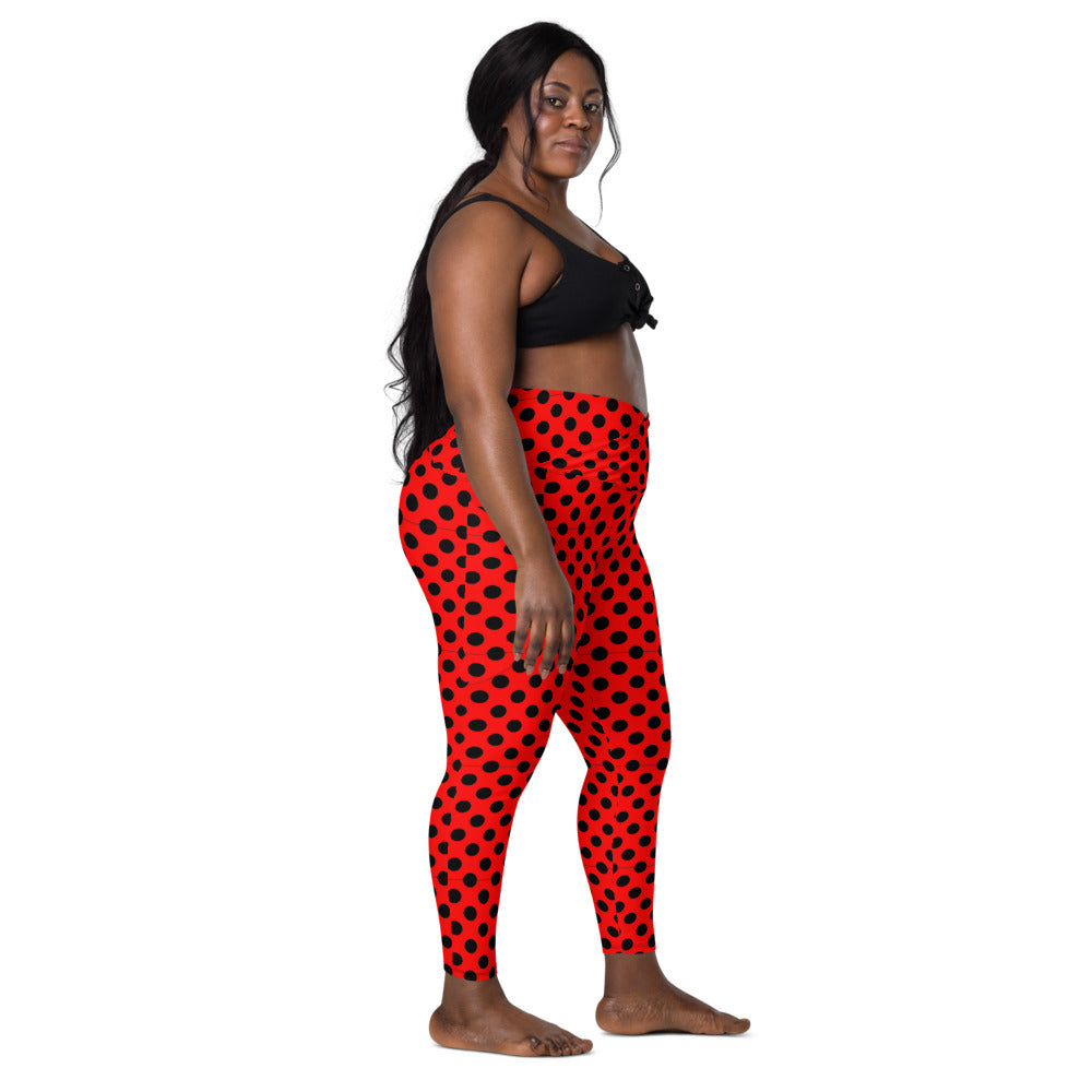 Zilla Dotz Crimson Crossover leggings with pockets
