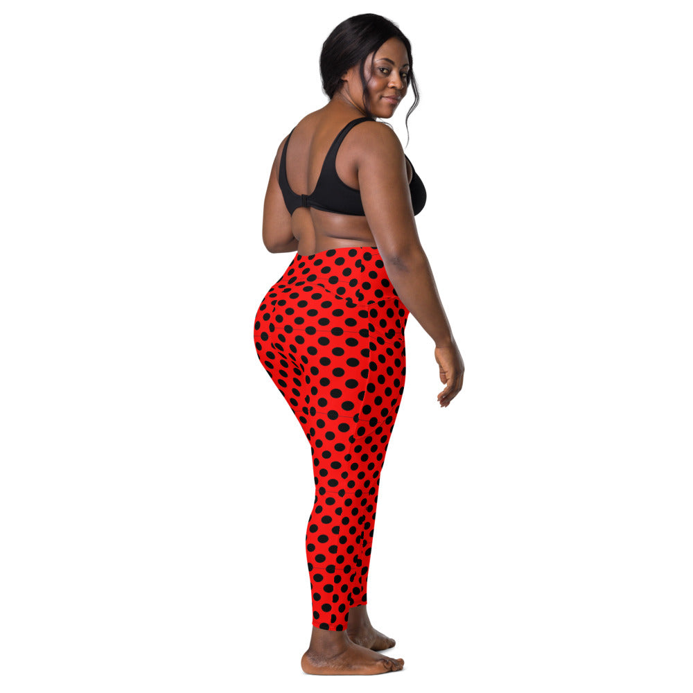 Zilla Dotz Crimson Crossover leggings with pockets
