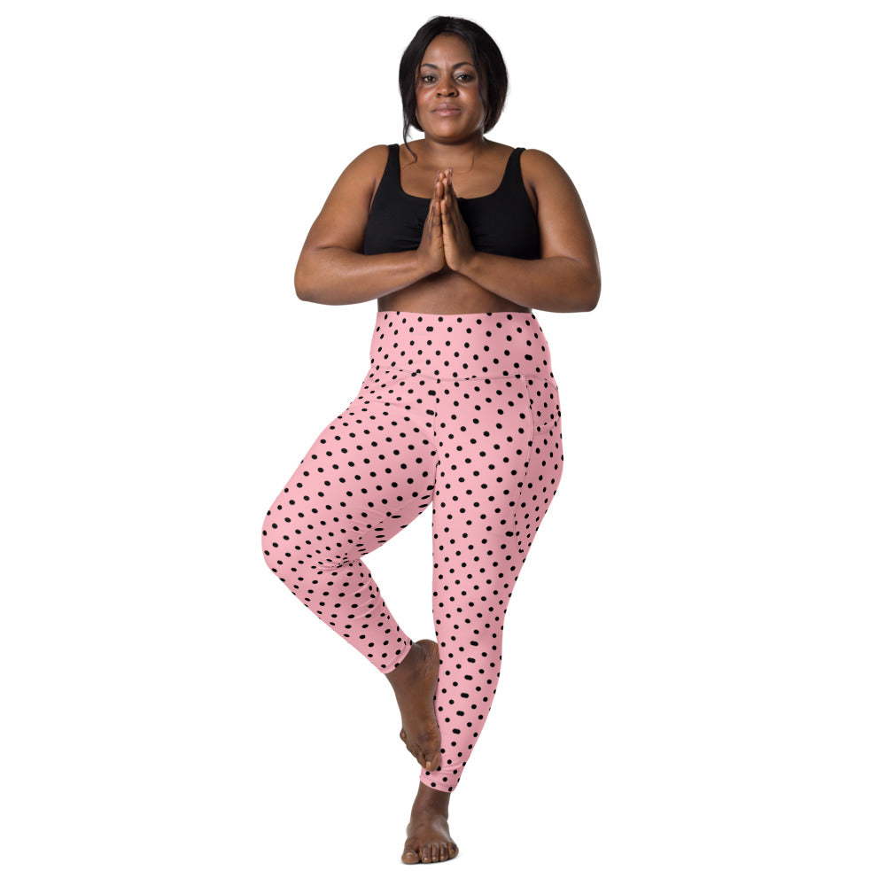 Zilla Dots Pink Lotion Leggings with pockets