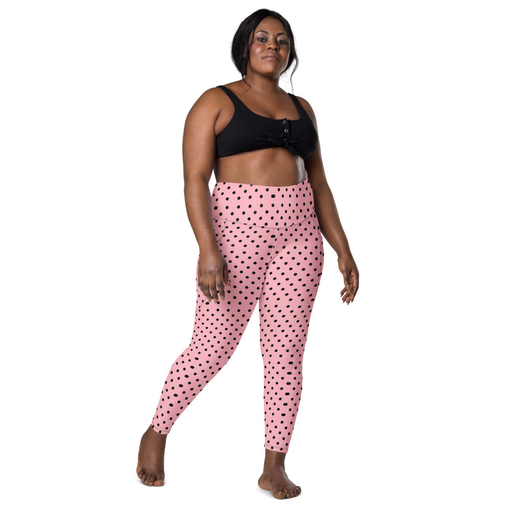 Zilla Dots Pink Lotion Leggings with pockets