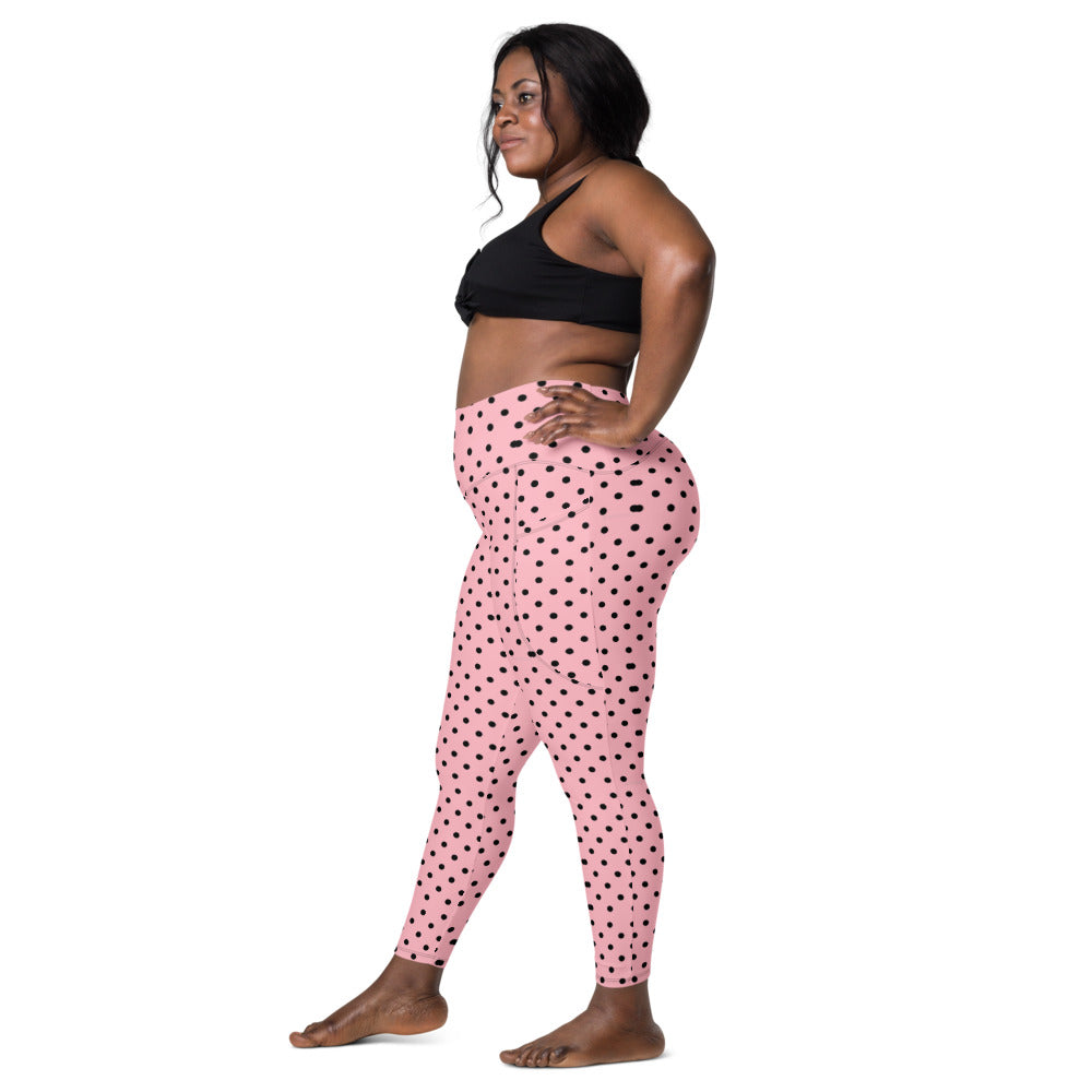 Zilla Dots Pink Lotion Leggings with pockets