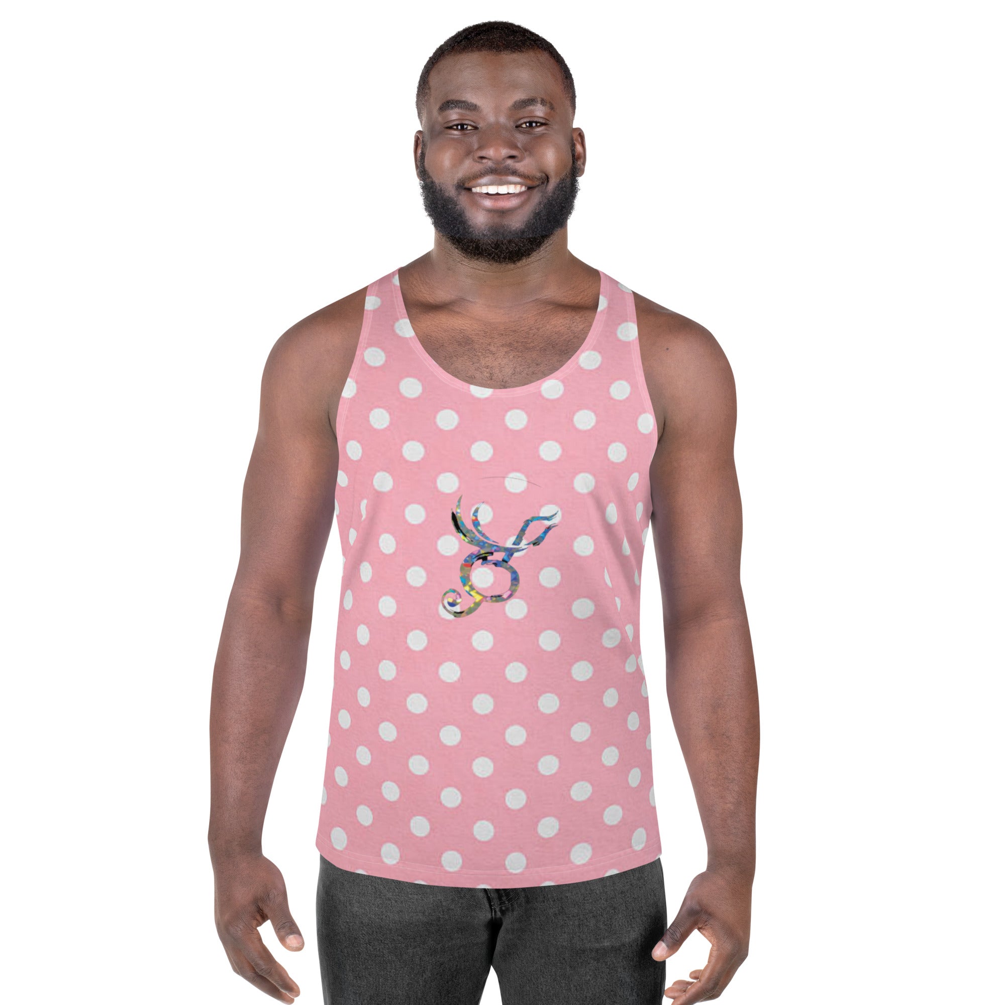 Zilla Dots Pink Unisex Tank Top