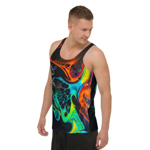 Abstract Neon Flames Unisex Tank Top