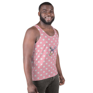 Zilla Dots Pink Unisex Tank Top