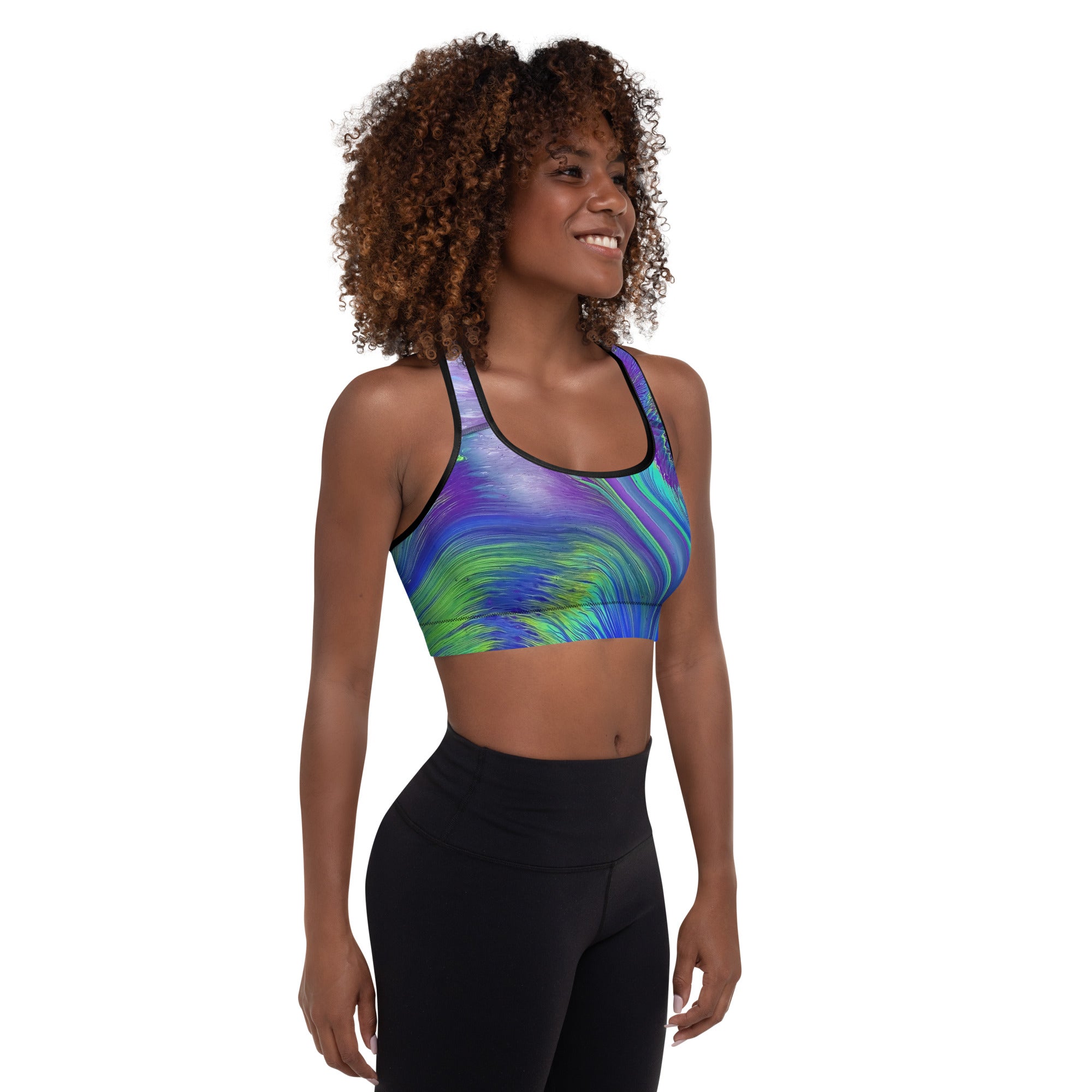 Abstract Safari Padded Sports Bra