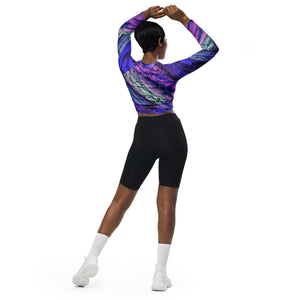 Abstract Andromeda long-sleeve crop top