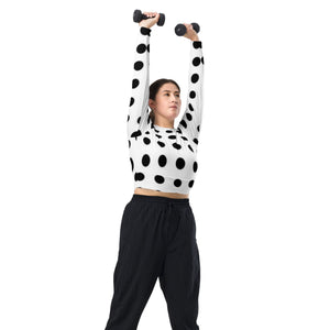 Zilla Dotz White long-sleeve crop top