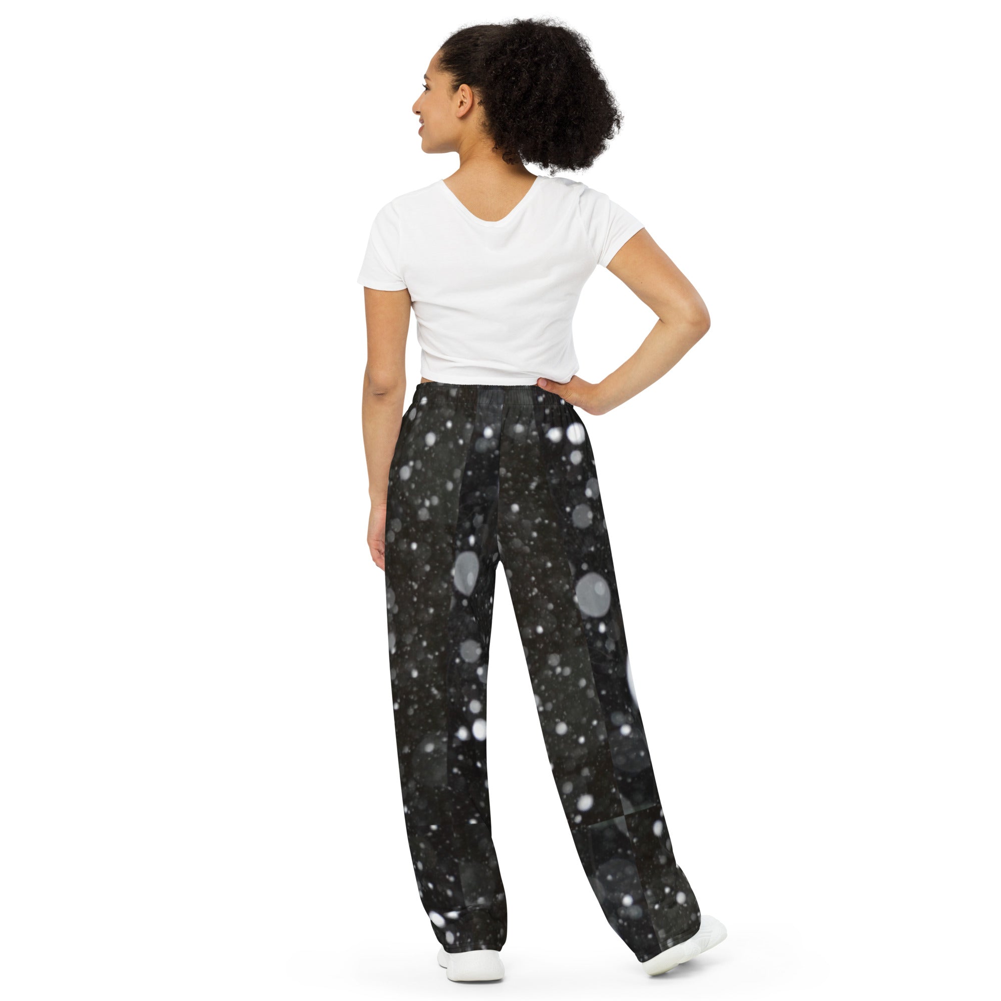 Princess Lauren Zilla Dots Black Snow All-over print unisex wide-leg pants