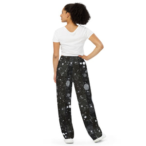 Princess Lauren Zilla Dots Black Snow All-over print unisex wide-leg pants