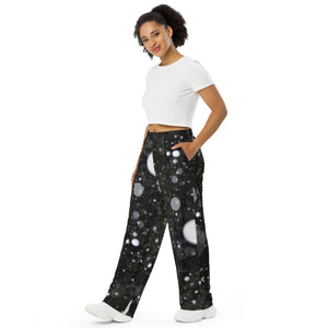 Princess Lauren Zilla Dots Black Snow All-over print unisex wide-leg pants
