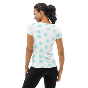Zilla Dotz Blue Cow Women's Athletic T-shirt