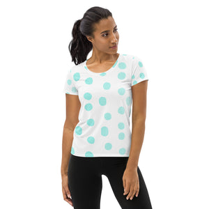 Zilla Dotz Blue Cow Women's Athletic T-shirt