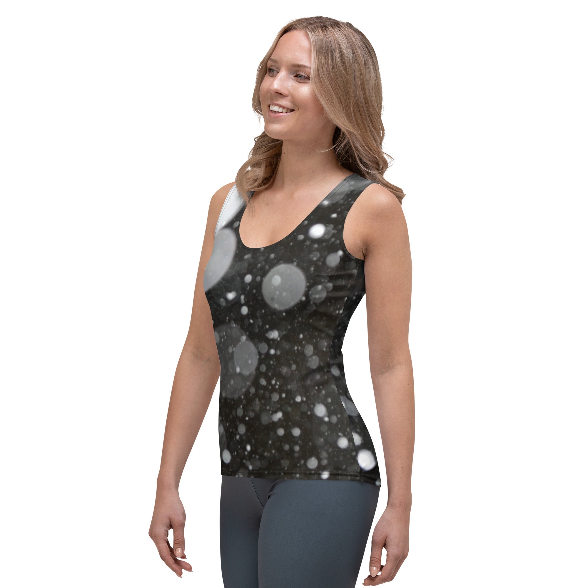 Zilla Dots Black Snow Sublimation Cut & Sew Tank Top