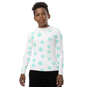 Zilla Dots Blue Cow Youth Rash Guard