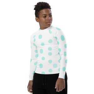 Zilla Dots Blue Cow Youth Rash Guard