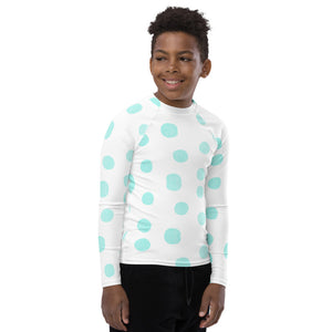 Zilla Dots Blue Cow Youth Rash Guard